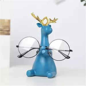 GUOQUNYC 선글라스 홀더 책상 안경 스탠드 사슴 나이트스탠드 아트 프로젝트용 침대 옆 정리함 선물 색상 A