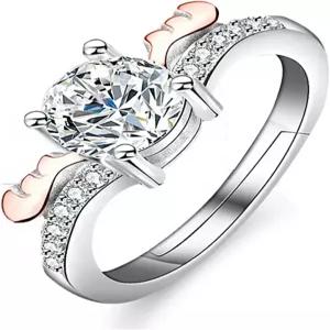 여성 및 남성용 젬라이트 14K 골드 다이아몬드 웨딩 링 1캐럿 VVS2 D 컬러 조절 가능 커플용 프로미스 투톤