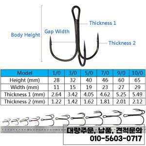 트레블훅 10 # 전체 크기 Fishhooks 34PCS/10PCS 슈퍼 샤프 강도 탄소강 앵글 바다 호수 잉어 낚시