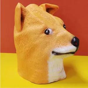 아키타견 강아지 라텍스 가면 할로윈 파티 분장용 동물 마스크 전신탈 1개