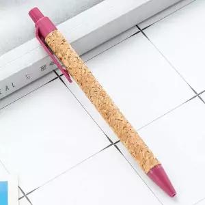 [셀러에이드]사무용 유성 볼펜 필기구 코르크 핑크 검정 색상 세트