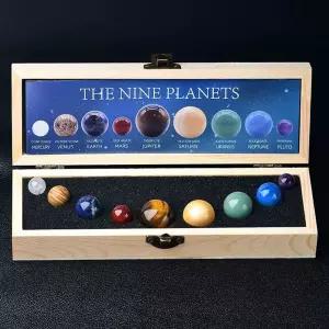 8 공 천연 쿼츠 지구본 비즈 태양계 스피어 차크라 레이키 9 락 너지 행성 힐