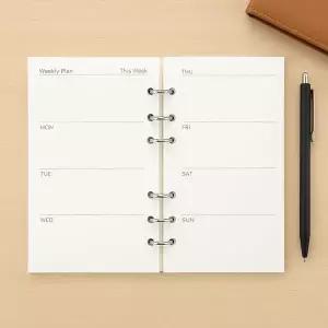 6공 다이어리 속지 주간 계획 용지 채움 A6 양식 정리속지