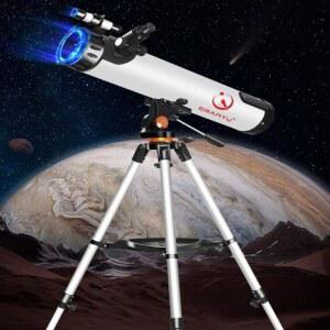 입문용천체망원경 고배율 굴절 망원경 기본 휴대용 스마트 반사 천제망원경 검정색