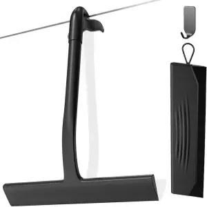 유리문용 2PACK 샤워 스퀴지 욕실 유리 주방 타일 벽 자동차용 후크 디자인이 내장된 올인원 실리콘 손쉬운