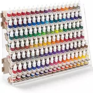 콜링밀 나무 페인트 정리함 보관 랙 17ml 드로퍼 병용 108홀 미니어처 모델 홀더 벽걸이 및 휴대용 디자인