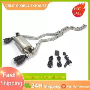 BMW S55 M3 F80 M4 F82 M2C F87 3.0T용 CBNT 스테인리스 스틸 동일 길이 미드파이프 밸브트로닉 배기
