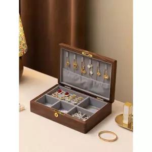 프리미엄 악세사리 보관함 보석함 주얼리박스 목걸이 큐빅 잠금 스퀘어 큐브 그레이벨벳 월넛
