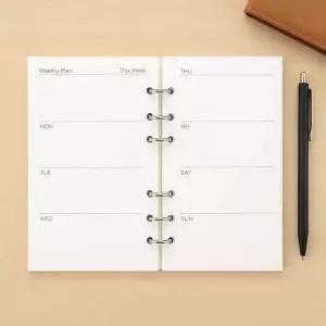 [셀러에이드]6공 다이어리 속지 주간 계획 용지 채움 A6 양식 정리속지