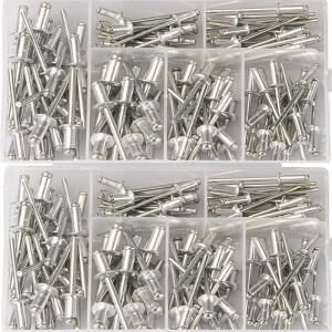 블라인드 리벳 알루미늄 돔 헤드 팝 모듬 세트  가구 모음 키트용 네일 풀 키트  M3.2 M4  120 개