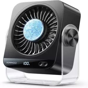 침실용 KIMMO USB 데스크 선풍기 199 속도 터보 기류 얼음 냉각 기능이 있는 휴대용 디지털 디스플레이