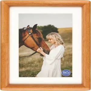 5x7 그림 프레임 실제 유리가 있는 티크 솔리드 우드 매트가 경우 4x6 또는 없는 책상 테이블탑 벽걸이