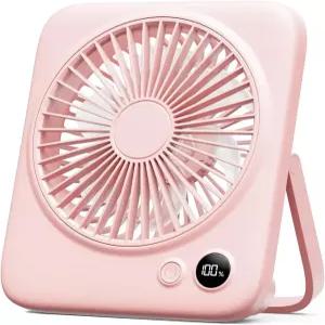 Otlonpe 휴대용 책상 선풍기 6.5인치 4000mAh 충전식 배터리 작동 및 USB 전원 23시간 무선 소형 개인용