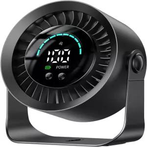 침실용 DIGIX 충전식 USB 책상 선풍기 100배속 360 회전 벽걸이 디자인 LED 디스플레이가 있는 소형 휴대용