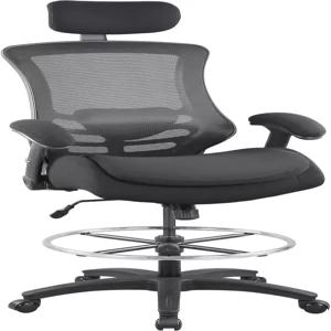 볼리스 헤비 듀티 400파운드 드래프트 의자 - 팔을 뒤집고 허리 지지대를 조절할 수 있는 스탠딩 책상용