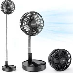 벨라이프 X8 라이트 휴대용 선풍기 7200mAh 배터리 충전식 USB 책상 바닥 원격 접이식 텔레스코픽 홈 침실