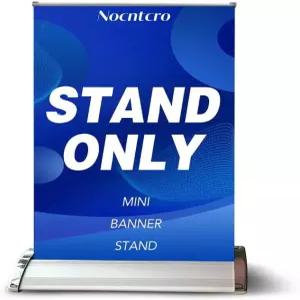 Nocntcro 미니 접이식 배너 스탠드 테이블 상단 데스크톱 디스플레이 롤업 전용