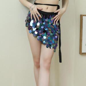 벨리 댄스 스팽글 힙 스카프, 삼각형 술 허리 체인, 인도 축제 파티 벨트 핑크, 스커트