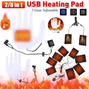 5V 3단계 전기 옷 히터 USB 발열 패드 야외용 겨울 조끼 DIY 의류용