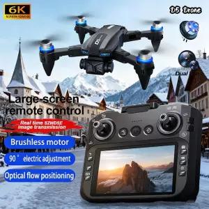 2026년 신형 D5 드론 4K 프로페셔널 HD 듀얼 카메라 브러시리스 장애물 회피 접이식 스크린 컨트롤
