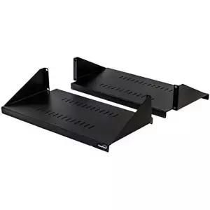 NavePoint 2U 캔틸레버 서버 선반 랙 마운트 19인치 2피스 세트 센터 가중 통풍구