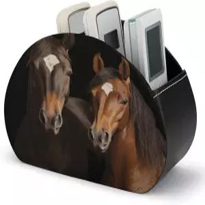 블랙 백그로 TV 리모컨 홀더 PU 가죽 다기능 미디어 플레이어 보관함 정리함 안경 펜 DVD용 5칸 포함