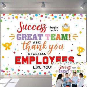 직원 감사의 배경 N직원 감사 배너 교사 의사회 장식 7X5FT 210X150CM N감사합니다