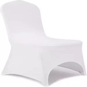 포메이즈 스트레치 스판덱스 의자 커버 오픈 백과 함께하는 웨딩 파티 다이닝 연회 행사 (화이트 6개)
