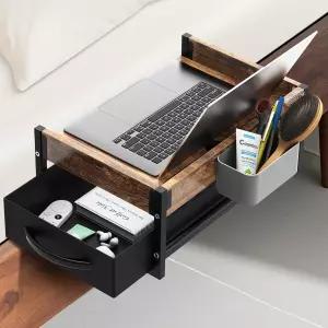 침대 옆 선반 서랍 및 케이블 관리가 가능한 2단 클립 기숙사 방 로프트 프레임 대학 필수품 신학기용