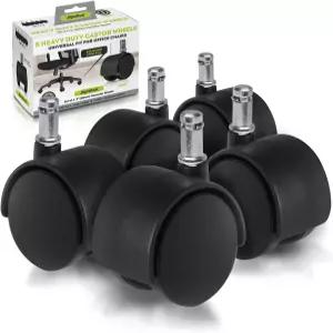 슬립스틱 CB682 2인치 교체 사무실 의자 바퀴(캐스터 5개 세트) 범용 표준 크기 스템 7/16인치 x 7/8인치 -