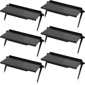 wutfooo 6피스 TV 상단 화면 선반 조절 가능 모니터 플라스틱 비디오 게임 저장 콘솔 블랙 라우터 스탠드