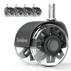 사무용 의자 바퀴 교체 2.5인치 하드우드 바닥 및 카펫용 범용 캐스터 헤비 듀티 조용하고 스크래치 없는