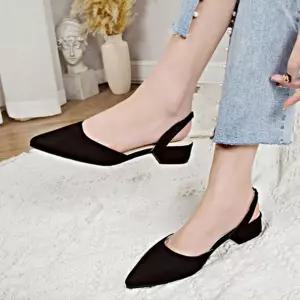 뽀족코 스웨이드 슬링백 여자구두 캐주얼 패션구두 여성구두 플랫슈즈