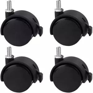 4pcs 2인치 나일론 플라스틱 교체용 캐스터 회전 가구 바퀴 바닥 보호 스탠딩 데스크 나사형 스템 브레이크