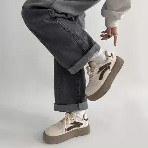 엘럽 여성용 빈티지 캐주얼 봄가을 운동화 슈즈 하이탑 통굽 박템1