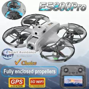 새로운 내장 프로펠러 가드 드론 ES800 4.3인치 화면 GPS 8K 전문가용 HD 듀얼 카메라 브러시리스 모터 FPV