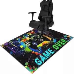 하드우드 게이머용 사무용 의자 매트 36인치 x48인치 컴퓨터 게임용 미끄럼 방지 러그 프로텍터 홈