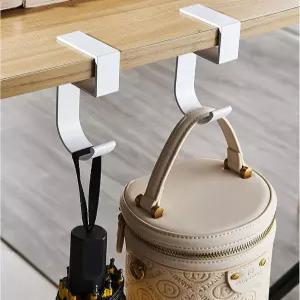 테이블용 BYERUITE 2PCS 지갑 걸이 책상용 헤비 듀티 핸드백 가방용 고강도 합금 우산 열쇠 헤드폰 화이트