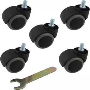 2인치 바닥 보호 고무 사무실 의자 캐스터 바퀴 트윈 휠 미터 나사 M8 x 13mm 중국 표준 스템 브레이크