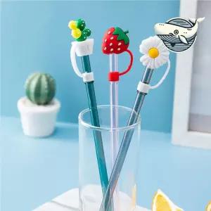 스마트 실리콘 빨대마개 아기용 위생 캐릭터 빨대 뚜껑 WpN6+9hYs