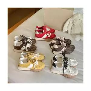 여성용 지지대 아치 가죽 하이탑 리얼 키높이 통굽 버전 OP5