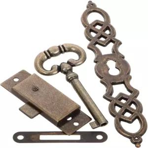 UKCOCO 빈티지 시계 하드웨어 할아버지 잠금 및 모티즈 키 세트 큐리오 캐비닛용 기계식 바닥 스탠드 DIY