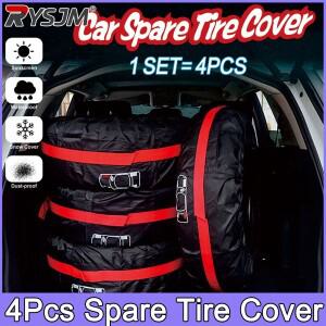 4피스 스페어 타이어 커버 케이스 폴리 에스터 자동차 보관 가방 액세서리 차량 휠 프로텍터 범용