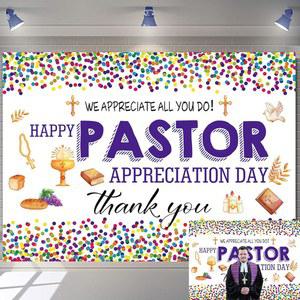 목사님 감사의 배경 모든 분들께 감사드립니다 7X5FT 배경도 덕분에 장식 210X150CM 파티 사진 N목사님 용품