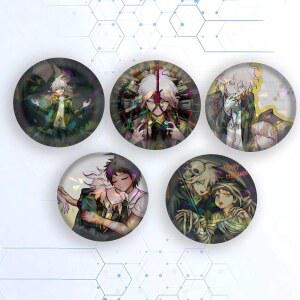 나기토 하지메 코마히나 라운드 스냅인 브로치 록 밴드 라펠 핀 팬 컬렉션 액세서리 쥬얼리 핸드메이드 선물