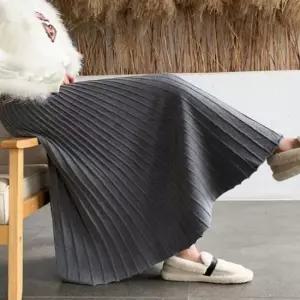 3컬러 여성스러운 실루엣 플리츠 주름 롱스커트