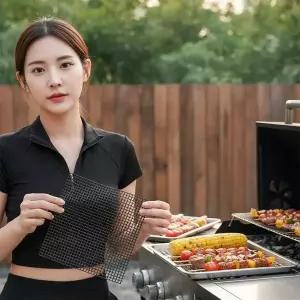 캠핑용 테플론 그릴 망 260도 고온 내열 바비큐 석쇠 시트