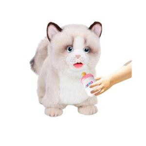 CU MATE 인터랙티브 반려동물 래그돌 고양이 전기 인형 걷기 코딩 꼬리 흔들기 바킹 우유 마시기 여아를 위한 선물