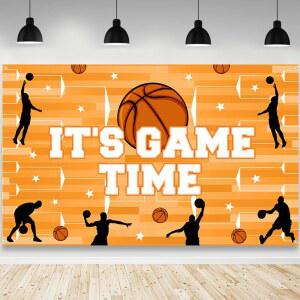 AIBIIN 농구 배경 게임 시간 사진 스포츠 파티 장식 용품 배너 부스 스튜디오 70 43 인치