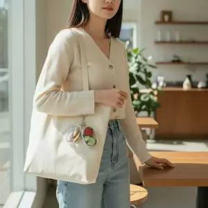 인형 보관 투명 PVC 미니 파우치 백꾸 키링 10.5cm 수납 가방